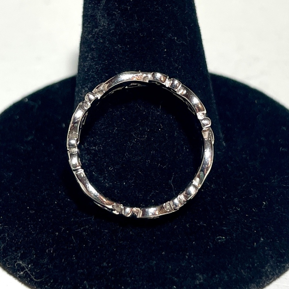 Elegant 925 Sterling Silver Filigree Vines Swirl Wedding Band Ring - Size 5 - Picture 3 of 6